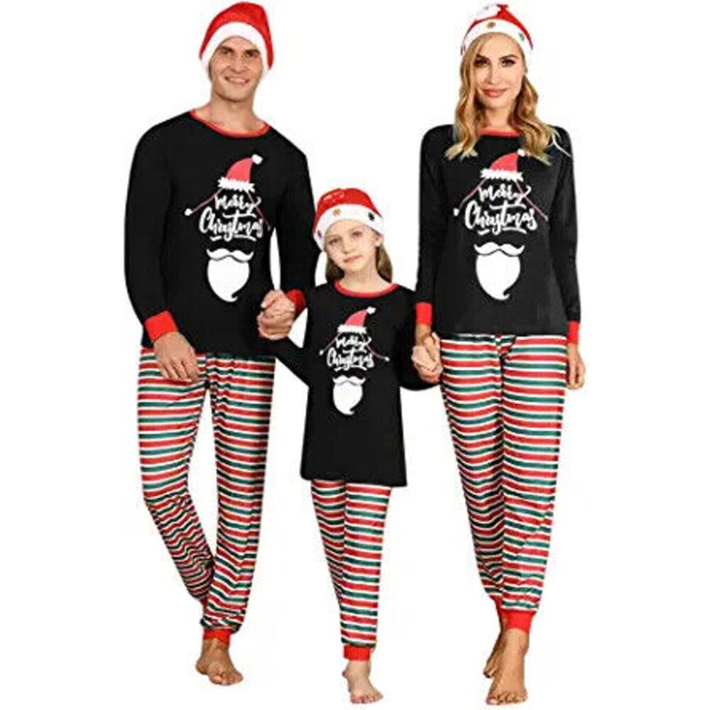 IREVIAL Pajama Set Striped Sleepwear Holiday/Merry Christmas - Mens Size Small